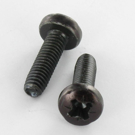 1 x Zelftappende schroef bolvormige kopschroef M6X20 Pozi PZ8 Zwart gegalvaniseerd staal