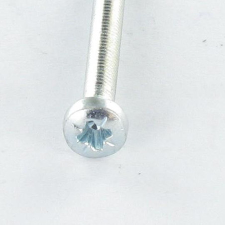 1 x Zelftappende schroef bolvormige kopschroef M3X8 Pozi PZ6 Wit verzinkt staal microschroeven