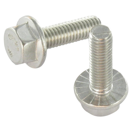 1 x Metalen schroeven zeskantkop TH basis met kartelflens M5X10 RVS A2