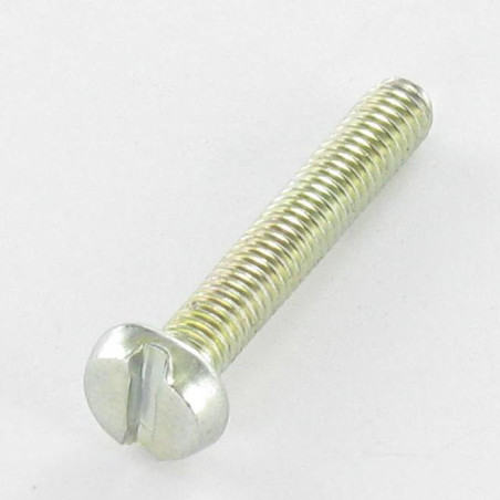1 x Metalen schroeven Brede bol cilinderkop split M4X25 bedraad op 23 Wit verzinkt staal
