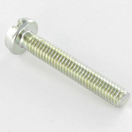 1 x Metalen schroeven Brede bol cilinderkop split M4X25 bedraad op 23 Wit verzinkt staal