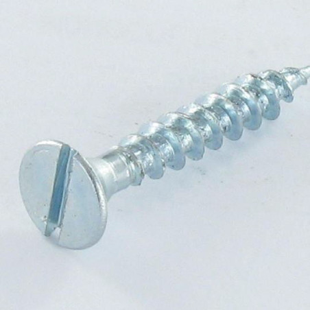 1 x Agglo houtschroeven gefreesde kop split 3,5 x 12 Wit verzinkt staal