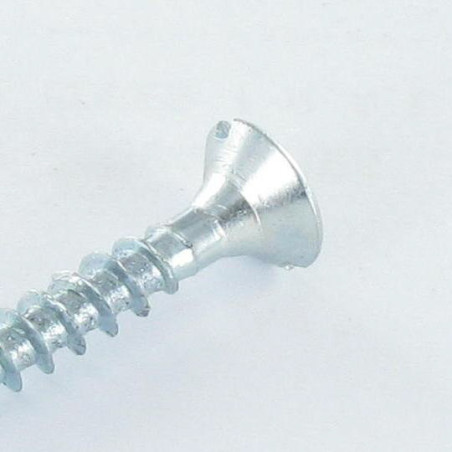 1 x Agglo houtschroeven gefreesde kop split 3,5 x 12 Wit verzinkt staal
