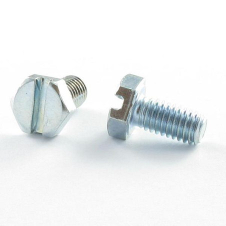 1 x Metalen schroeven zeskantkop TH M4X10 split Wit verzinkt staal