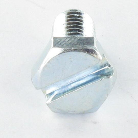 1 x Metalen schroeven zeskantkop TH M4X10 split Wit verzinkt staal