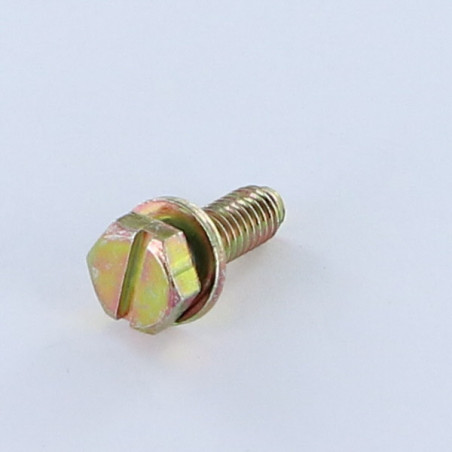 1 x Metalen schroeven zeskantkop met split M6X18 met Sluitring Bichromaat