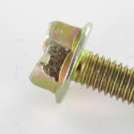 1 x Metalen schroeven zeskantkop TH M5X18 kraagflens 11 split Bichromaat