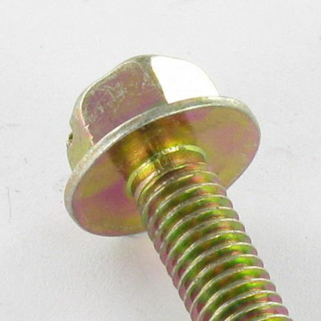 1 x Metalen schroeven zeskantkop TH M5X18 kraagflens 11 split Bichromaat