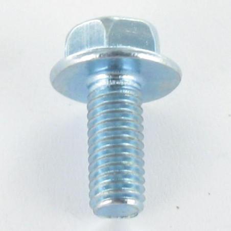 1 x Metalen schroeven zeskantkop TH M5X20 gladde flens Klasse 8.8 Wit verzinkt staal