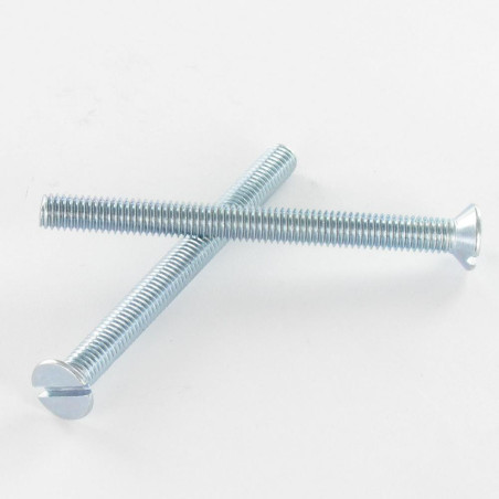 1 x Metalen schroeven gefreesde kop split M12X45 Wit verzinkt staal