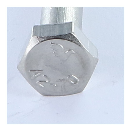 1 x Gedeeltelijke schroefdraad van het bout RVS A2 zeskantkop TH M18X100