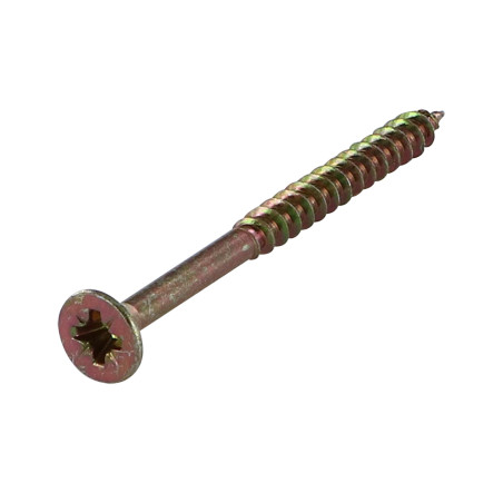 1 x Agglo houtschroeven gefreesde kop Pozi 4X40 bedraad op 24 kartel Bichromaat