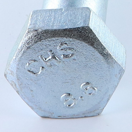 1 x Gedeeltelijke schroefdraad van het bout zeskantkop TH M30X140 Klasse 8.8 Wit verzinkt staal