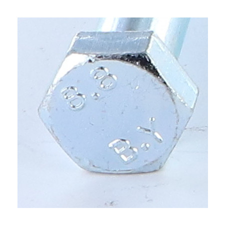1 x Gedeeltelijke schroefdraad van het bout zeskantkop TH M12X60 Klasse 8.8 Wit verzinkt staal