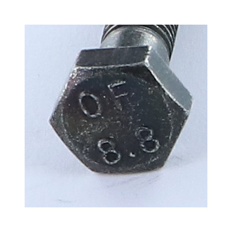 1 x Gedeeltelijke schroefdraad van het bout zeskantkop TH M8X35 Klasse 8.8 Zwart gegalvaniseerd staal