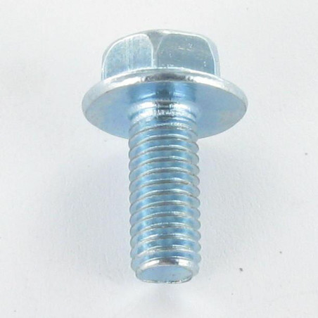 1 x Metalen schroeven zeskantkop TH M8X16 gladde flens 18 Klasse 8.8 Wit verzinkt staal