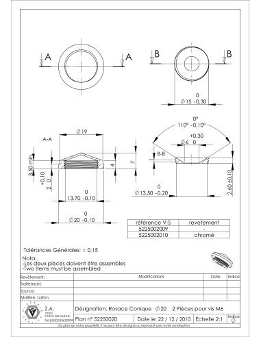 1 x Conische rozet of schroefdop (1 rozet en 1...