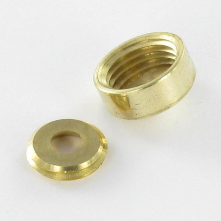 1 x Conische rozet of schroefdop (1 rozet en 1 schroefdop) Messing diameter 25 voor Schroeven M8