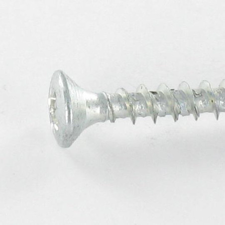 1 x Agglo houtschroeven gefreesde bolkop Pozi 4X25 Wit verzinkt staal