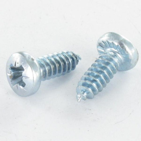1 x PVC-schroeven bolvormige kopschroef Pozi kartel 4.3X12 Zelfborend Draadstang 30 Wit verzinkt staal