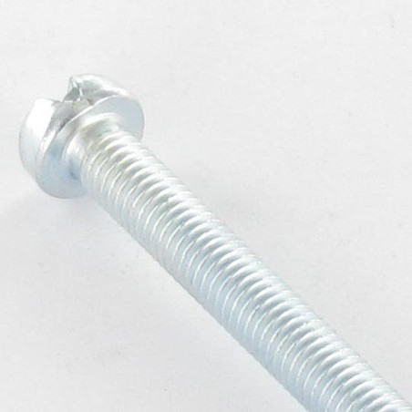 1 x Metalen schroeven cilindrische kop split M3X20 Wit verzinkt staal microschroeven