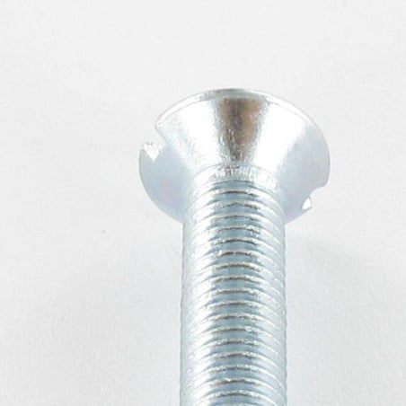 1 x Metalen schroeven gefreesde kop split M8X20 Wit verzinkt staal
