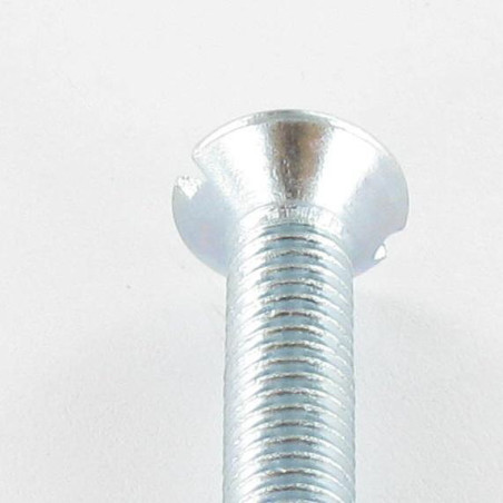1 x Metalen schroeven gefreesde kop split M8X60 Wit verzinkt staal