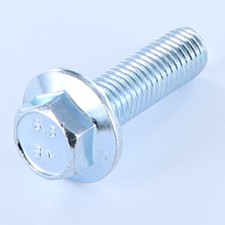1 x Metalen schroeven zeskantkop TH M12X40 basis met kartelflens Wit verzinkt staal
