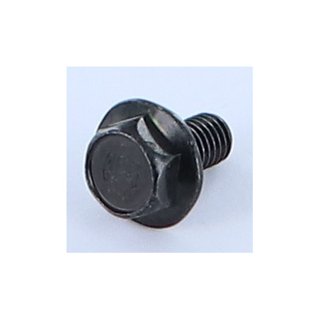 1 x Metalen schroeven zeskantkop TH M6X12 gladde flens BP Zwart gegalvaniseerd staal