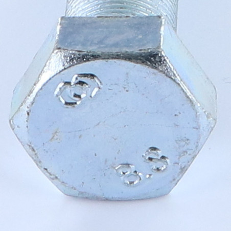 1 x Metalen schroeven zeskantkop TH M20X50 volledige draad Klasse 8.8 steek in orde steek van 150 Wit verzinkt staal