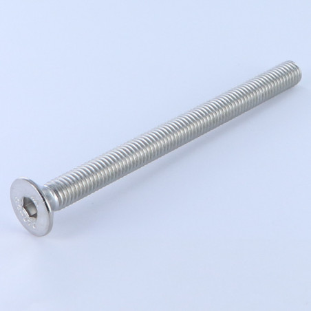 1 x Metalen schroeven FHC verzonken kop met zeskant print sleutel van 5 M8X100 volledige draad A4 RVS