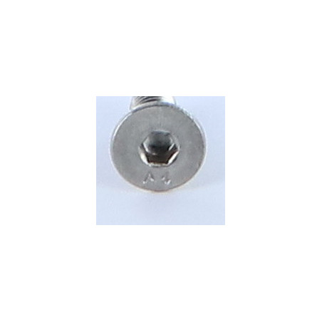 1 x Metalen schroeven FHC verzonken kop met zeskant print sleutel van 2 M3X8 volledige draad A4 RVS microschroeven