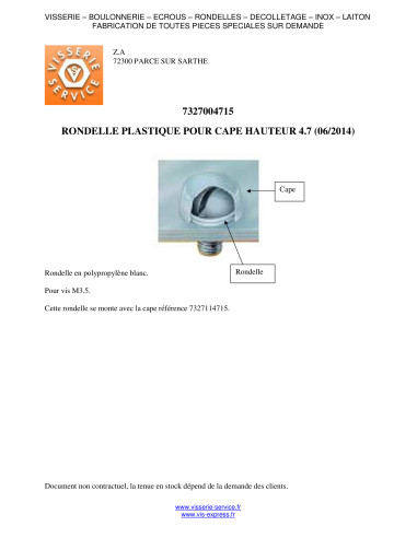 1 x Sluitring plastic M3.5X11.3X4.7