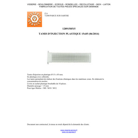 1 x ZEEF INJECTIE plastic RAWLPLUG 16X85