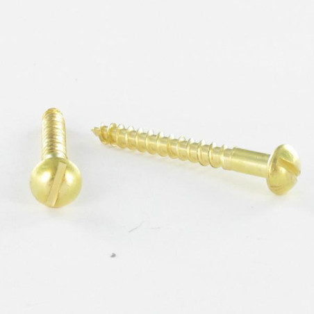 1 x Houtschroeven Messing ronde kop split 2X8 microschroeven