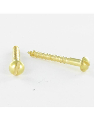1 x Houtschroeven Messing ronde kop split 2X20...