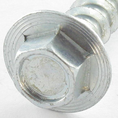 1 x TEKOR houtschroeven zeskantkop TH kraagflens 8X50 Wit verzinkt staal anti-splijtpunt type 17 cut