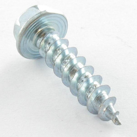 1 x Agglo houtschroeven zeskantkop TH kraagflens 6X25 Wit verzinkt staal