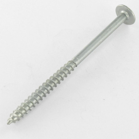 1 x Agglo houtschroeven Bolkop breed rond 7X90 bedraad op 60 TORX T40 Wit verzinkt staal