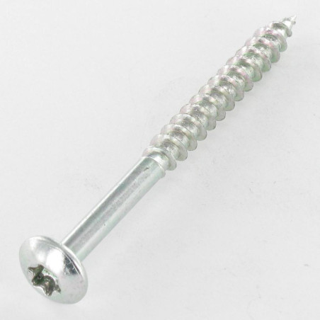 1 x Agglo houtschroeven Bolkop breed rond 7X100 bedraad op 60 TORX T30 Wit verzinkt staal 200 uren zoutnevel zonder rode
