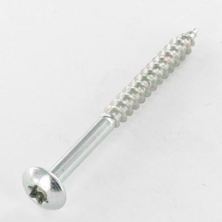 1 x Agglo houtschroeven Bolkop breed rond 7X100 bedraad op 60 TORX T30 Wit verzinkt staal 200 uren zoutnevel zonder rode
