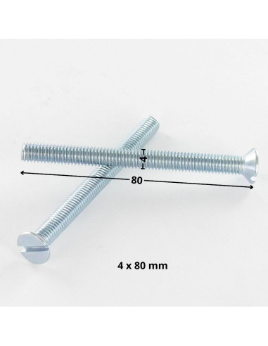 1 x Metalen schroeven gefreesde kop split M4X80...