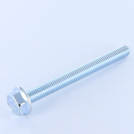 1 x Metalen schroeven zeskantkop TH M8X70 basis met kartelflens Klasse 8.8 Wit verzinkt staal