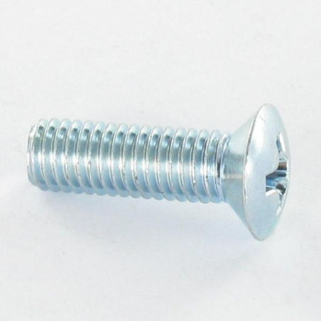 1 x Metalen schroeven gefreesde bolkop Pozi M5X40 Wit verzinkt staal