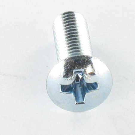 1 x Metalen schroeven gefreesde bolkop Pozi M5X16 Wit verzinkt staal