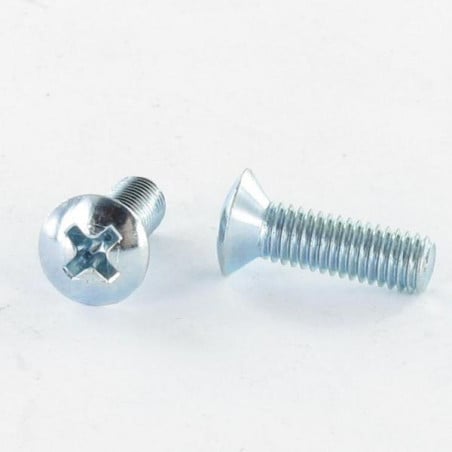 1 x Metalen schroeven gefreesde bolkop Pozi M5X25 Wit verzinkt staal