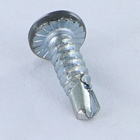 1 x Zelfborende schroef bol cilinderkop phillips 4.2X16 Wit verzinkt staal LAQ 7043