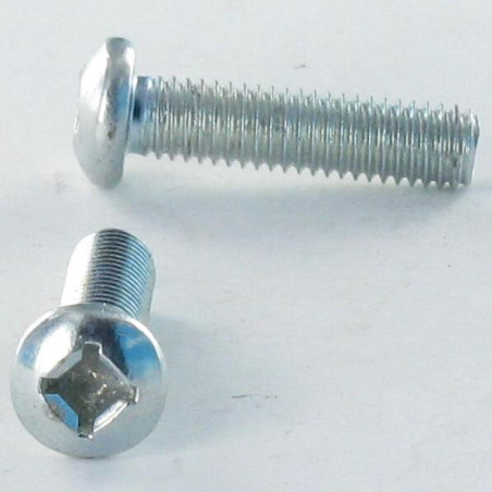 1 x Metalen schroeven cilindrische kop M4X16 Phillips vierkant QP2 Wit verzinkt staal