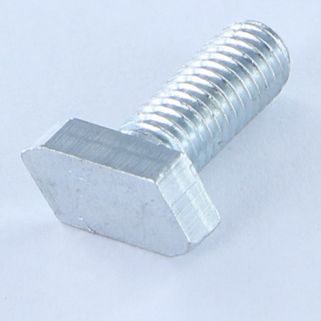 1 x Metalen schroeven kop ruit M6X16 Wit verzinkt staal 128 uren zoutnevel zonder rode roest