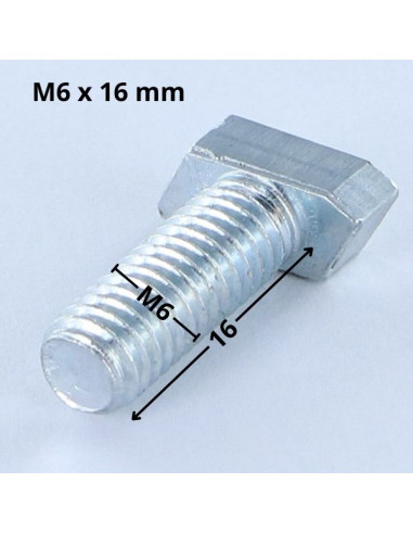 1 x Metalen schroeven kop ruit M6X16 Wit...